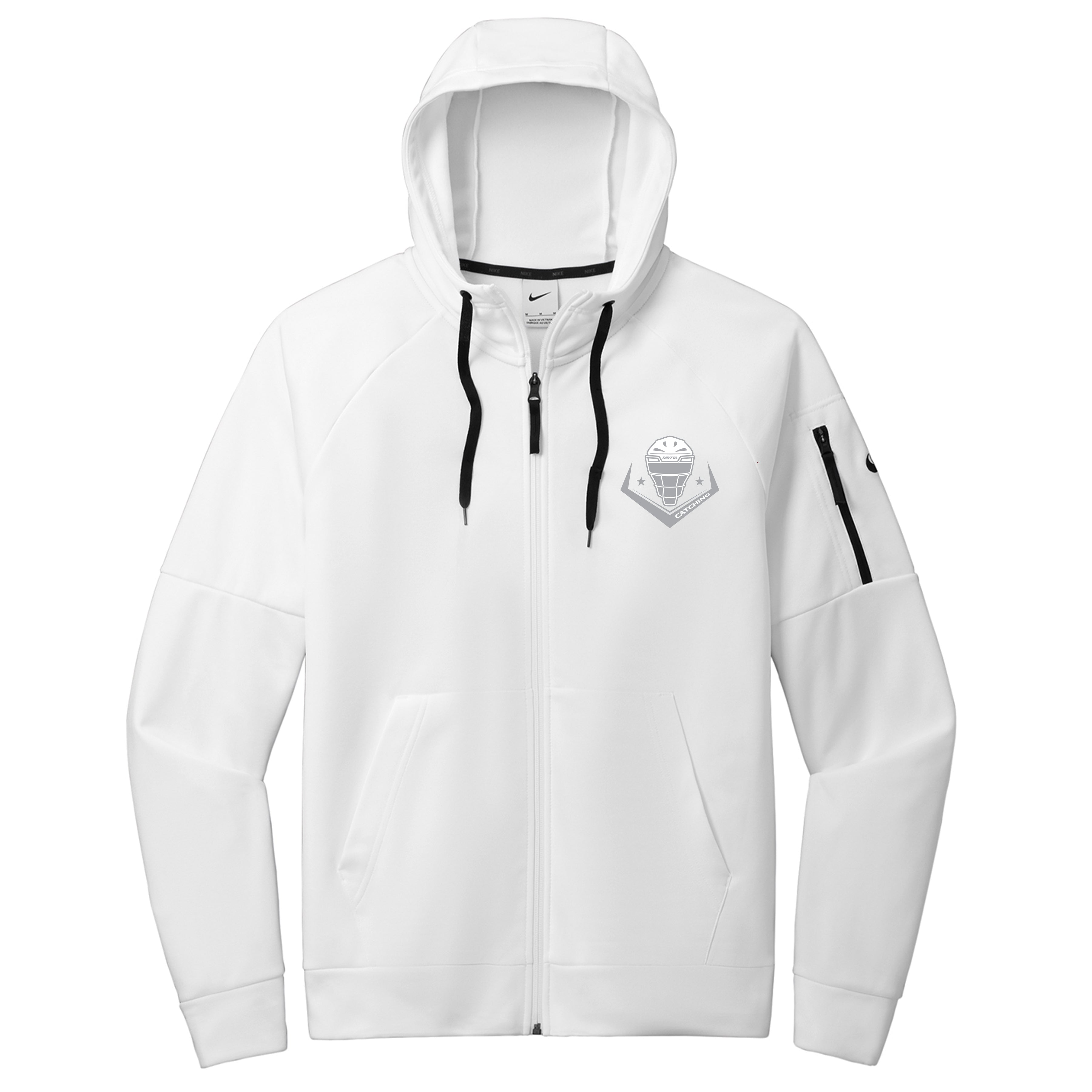 nike therma full zip hoodie white