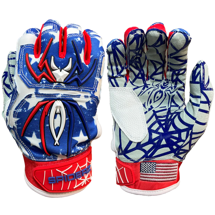 Gants De Frappe De Baseball/softball Personnalisés Spiderz Hybrid - USA Gants De Frappe De Baseball/softball Personnalisés Spiderz Hybrid - USA