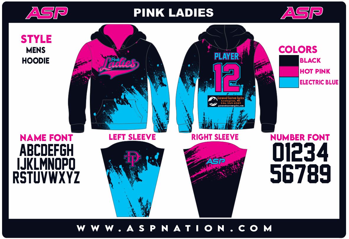 Pink Ladies Fastpitch Mens/Boys Full Sublimation Hoodie
