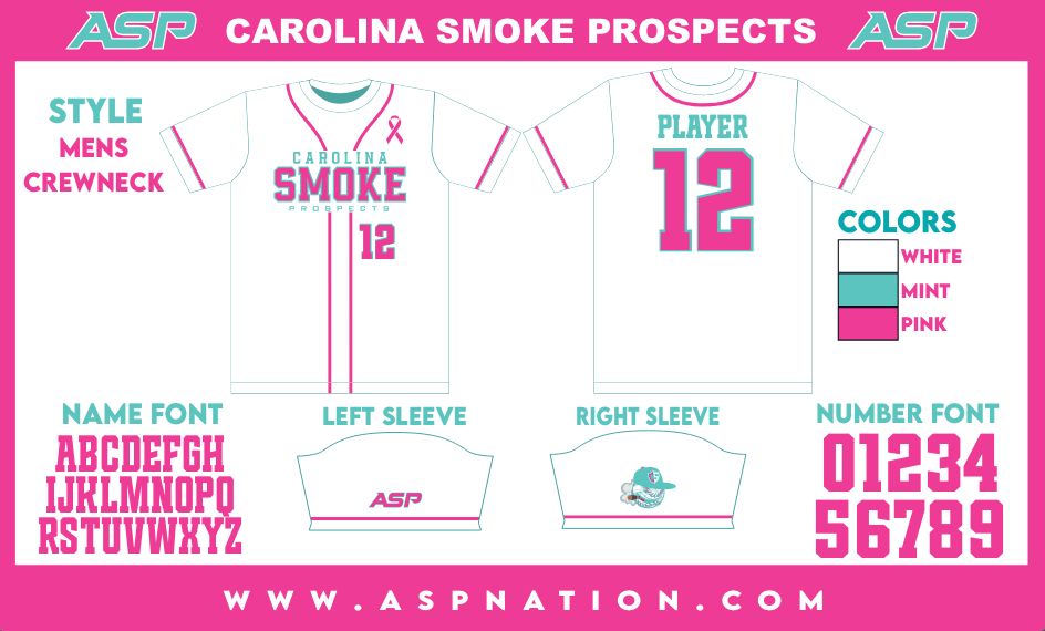 Carolina Smoke Prospect Baseball Mens/Boys Full Sublimation Uniform Short Sleeve