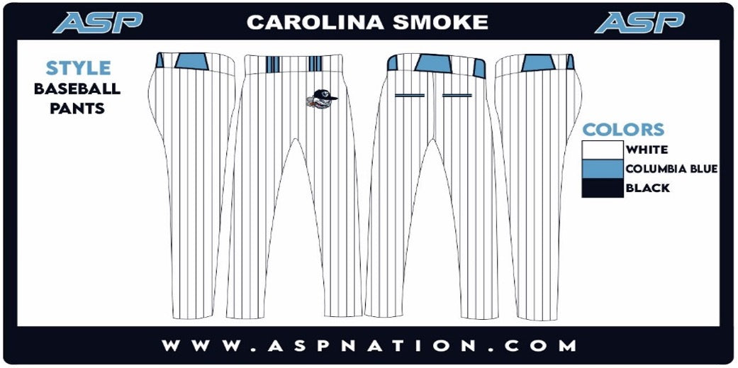 Carolina Smoke Baseball Full Sublimations Full Length Pants