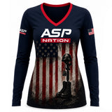 ASP Memorial Day Women's/Girl's V-Neck Full Sublimation Long Sleeve