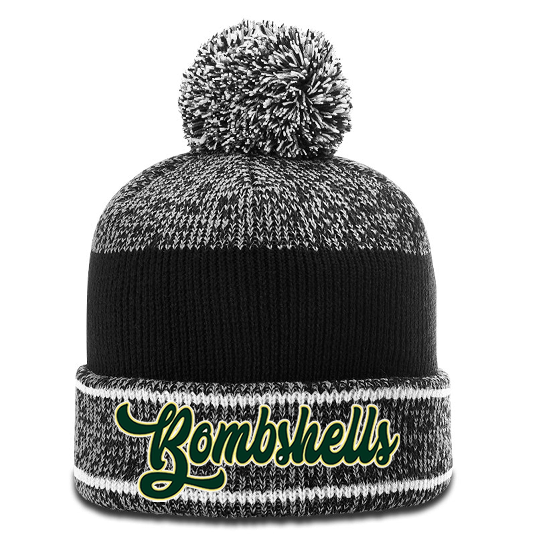 Bombshells Fastpitch 148 | Heather Beanie with Cuff & Pom