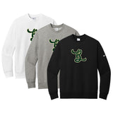 Bombshells Fastpitch Nike Club Fleece Sleeve Swoosh Crew