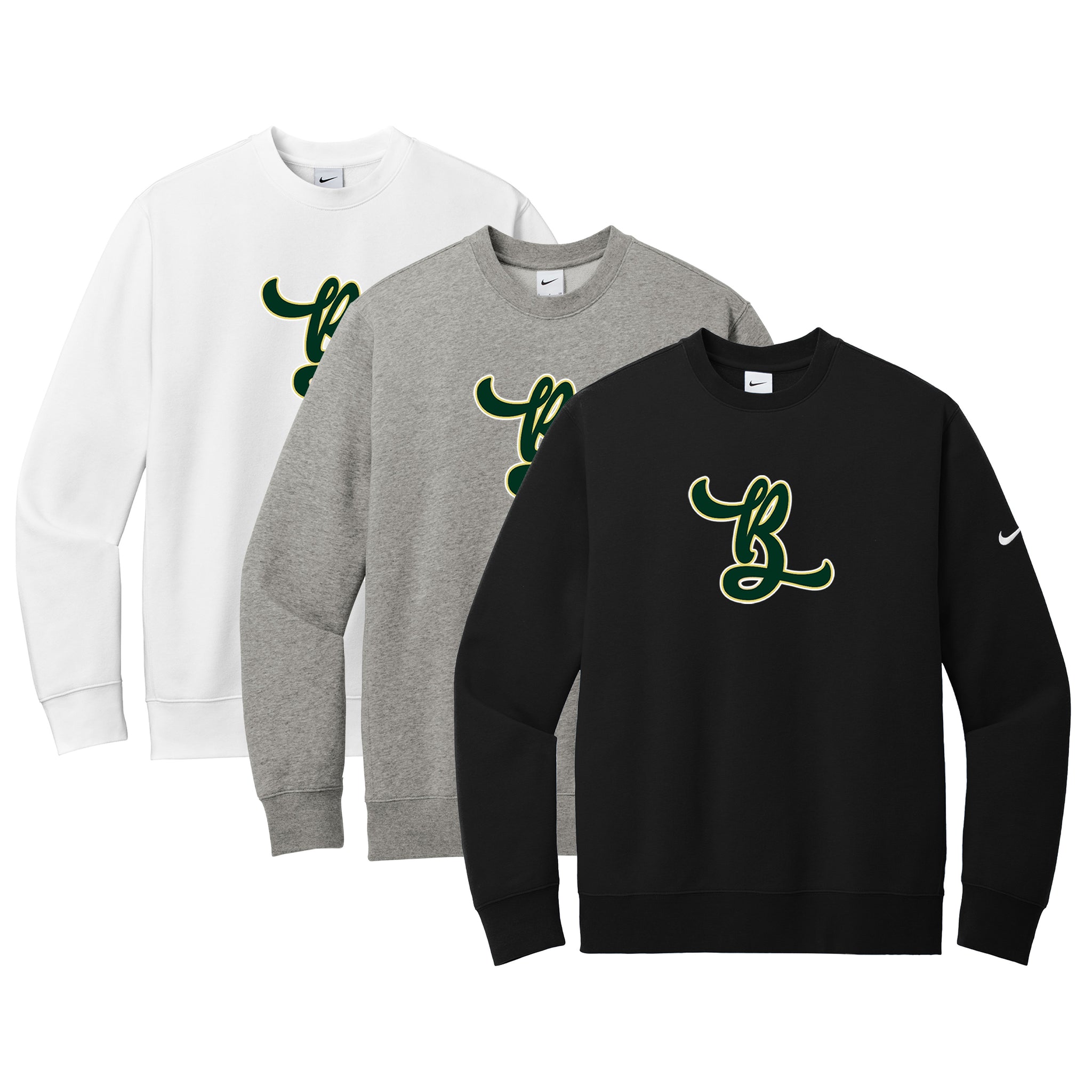 Bombshells Fastpitch Nike Club Fleece Sleeve Swoosh Crew