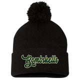 Bombshell's Fastpitch Sportsman 12" Pom-Pom Cuffed Beanie