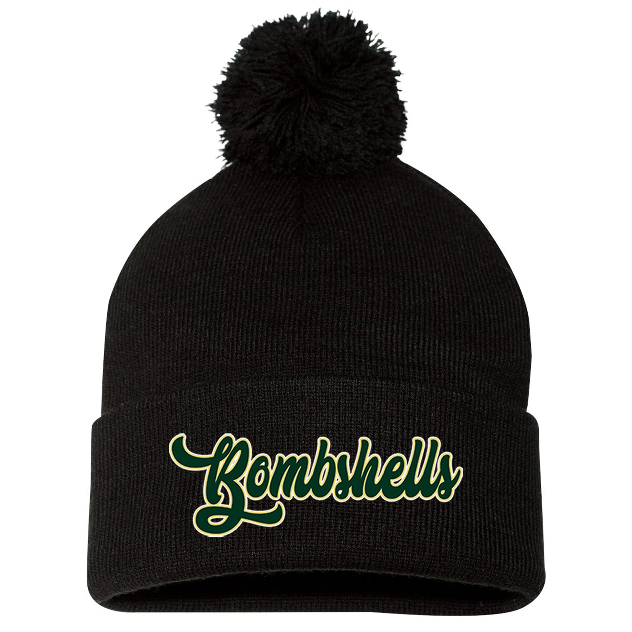 Bombshell's Fastpitch Sportsman 12" Pom-Pom Cuffed Beanie