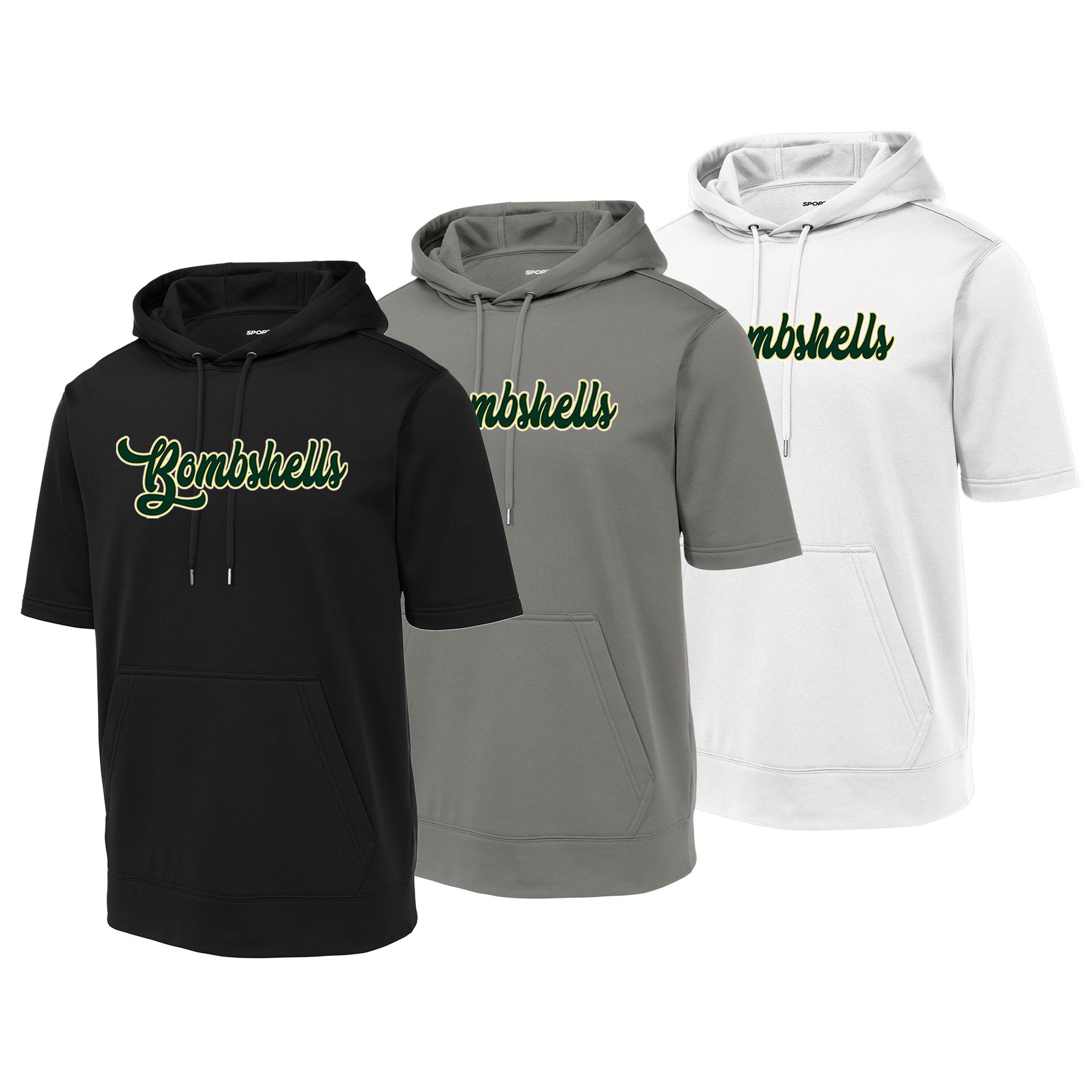 Bombshells Fastpitch Sport-Tek ® Sport-Wick ® Fleece Short Sleeve Hooded Pullover