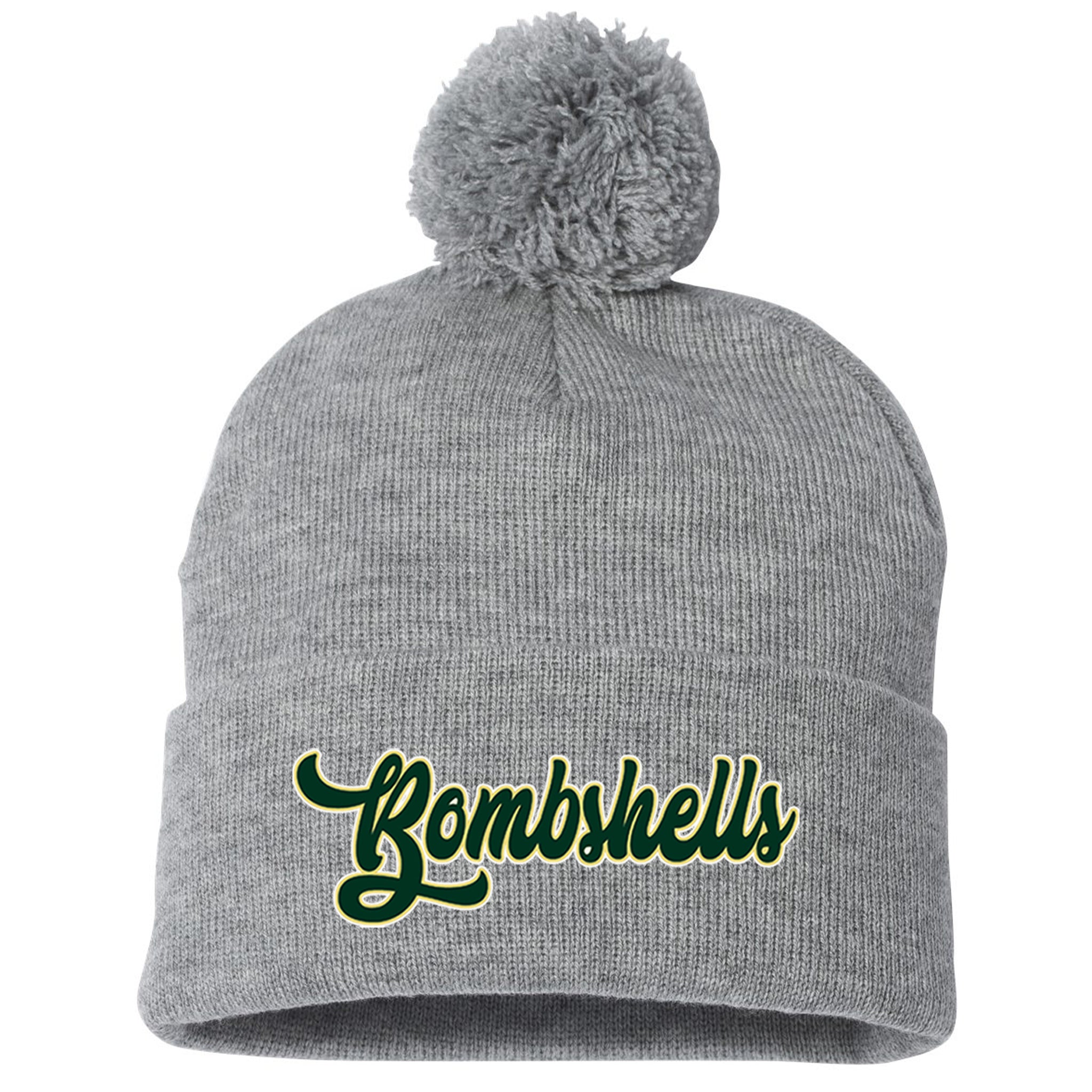 Bombshell's Fastpitch Sportsman 12" Pom-Pom Cuffed Beanie