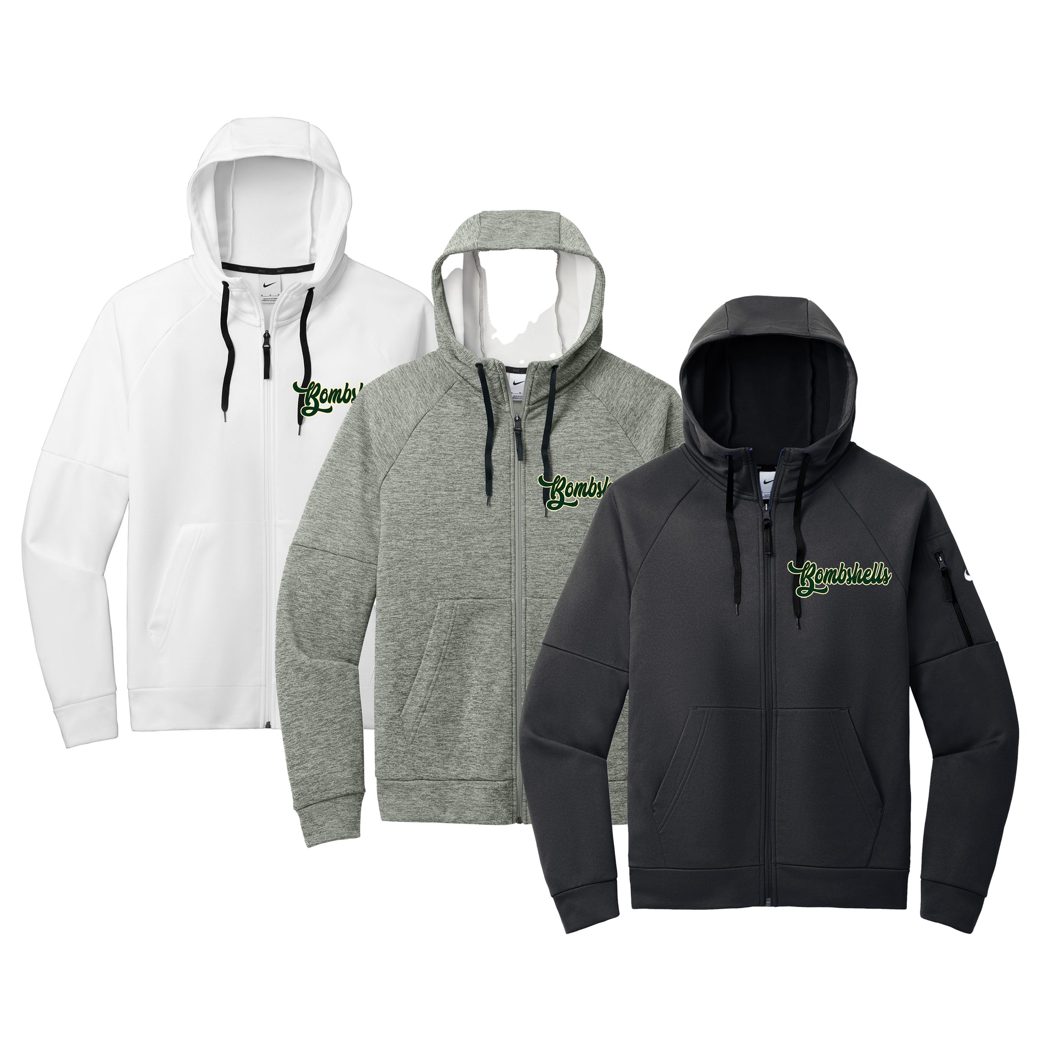 Bombshells Fastpitch Nike Therma-FIT Pocket Full-Zip Fleece Hoodie