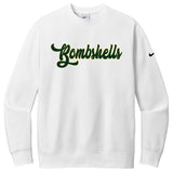 Bombshells Fastpitch Nike Club Fleece Sleeve Swoosh Crew