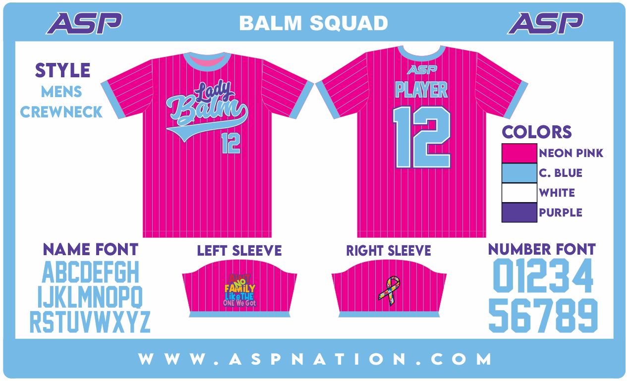 Lady Balm Squad Mens/Boys Full Sublimation Short Sleeve