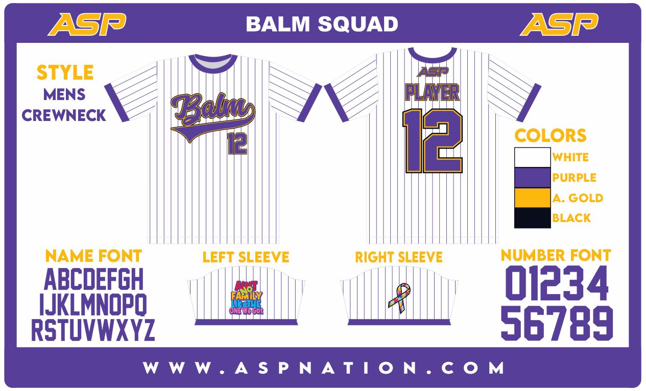 Balm Squad Mens/Boys Full Sublimation Short Sleeve