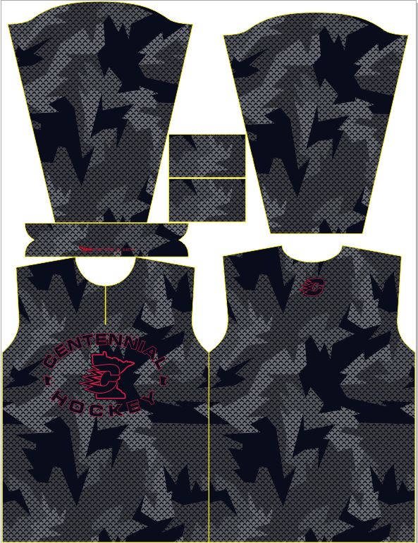 Centennial Hockey Mens/Boys Full Sublimation Long Sleeve 1/4 Zip Jersey