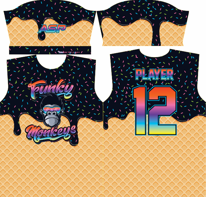 Funky Monkeys Baseball Mens/Boys Full Sublimation Short Sleeve
