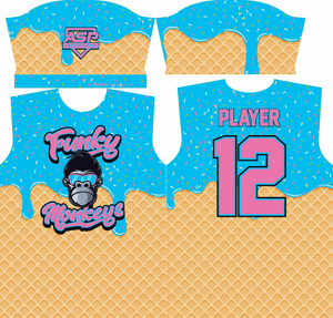 Funky Monkeys Baseball Mens/Boys Full Sublimation Short Sleeve