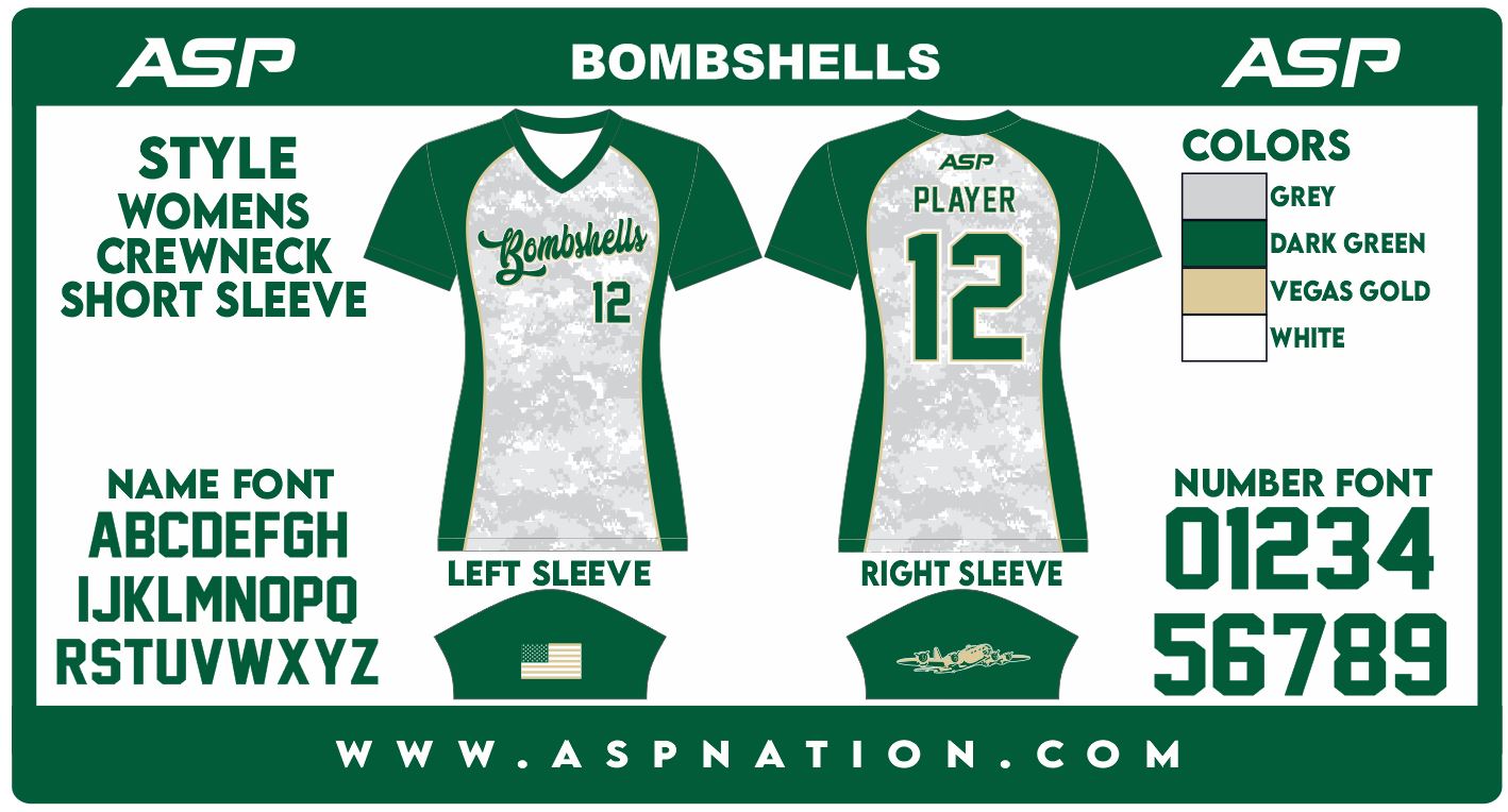 Bombshells Fastpitch Womens/Girls Full Sublimation Uniform Short Sleeve