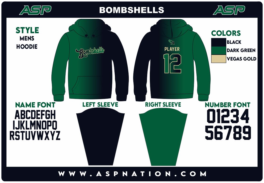 Bombshells Fastpitch Mens/Boys Full Sublimation Hoodie