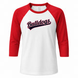 Bulldogs BELLA+CANVAS® Unisex 3/4-Sleeve Baseball Tee