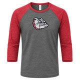 Bulldogs BELLA+CANVAS® Unisex 3/4-Sleeve Baseball Tee