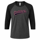 Bulldogs BELLA+CANVAS® Unisex 3/4-Sleeve Baseball Tee