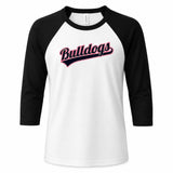 Bulldogs BELLA+CANVAS® Unisex 3/4-Sleeve Baseball Tee