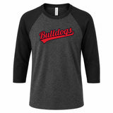 Bulldogs BELLA+CANVAS® Unisex 3/4-Sleeve Baseball Tee