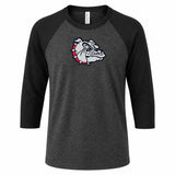 Bulldogs BELLA+CANVAS® Unisex 3/4-Sleeve Baseball Tee