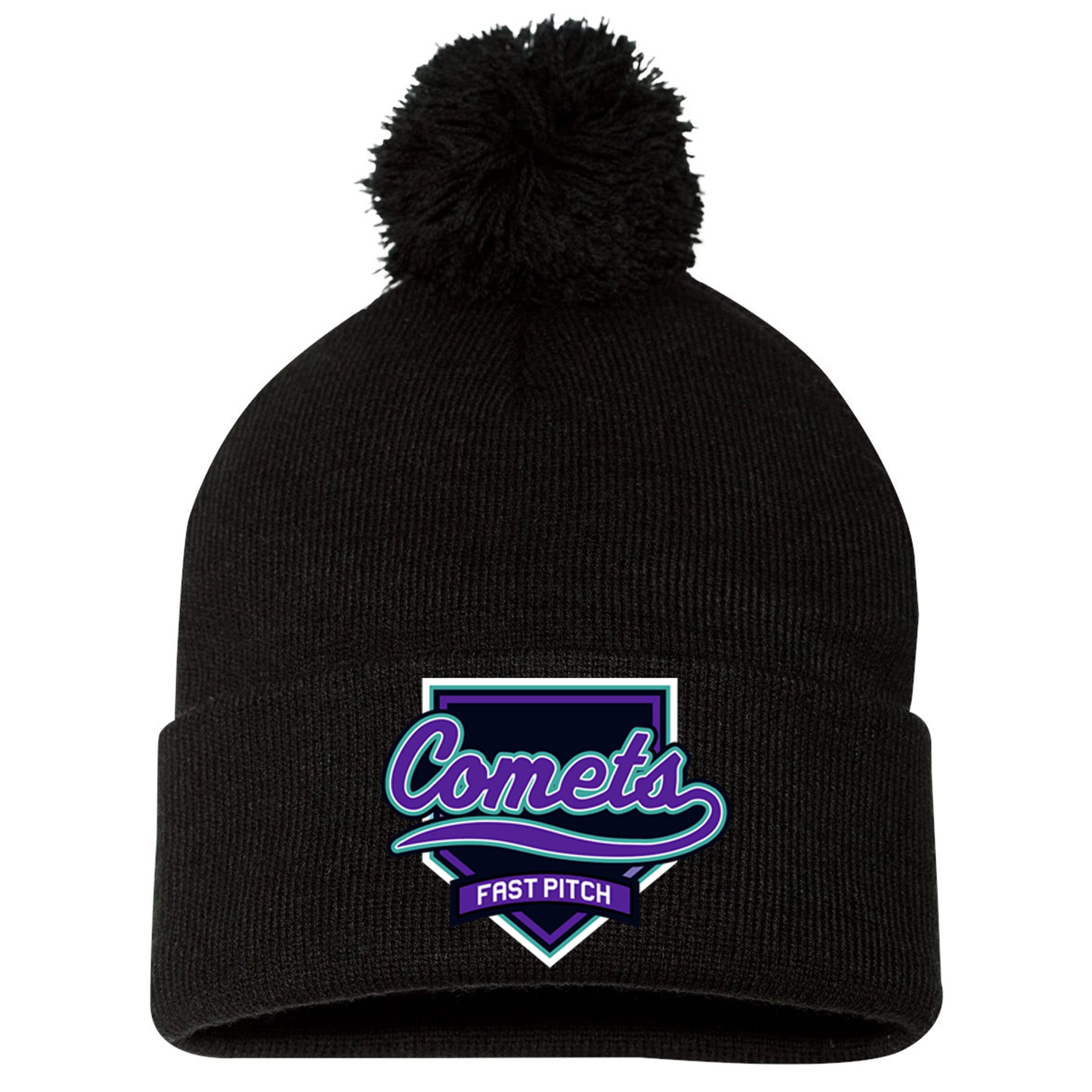 Comets Fastpitch Sportsman 12" Pom-Pom Cuffed Beanie