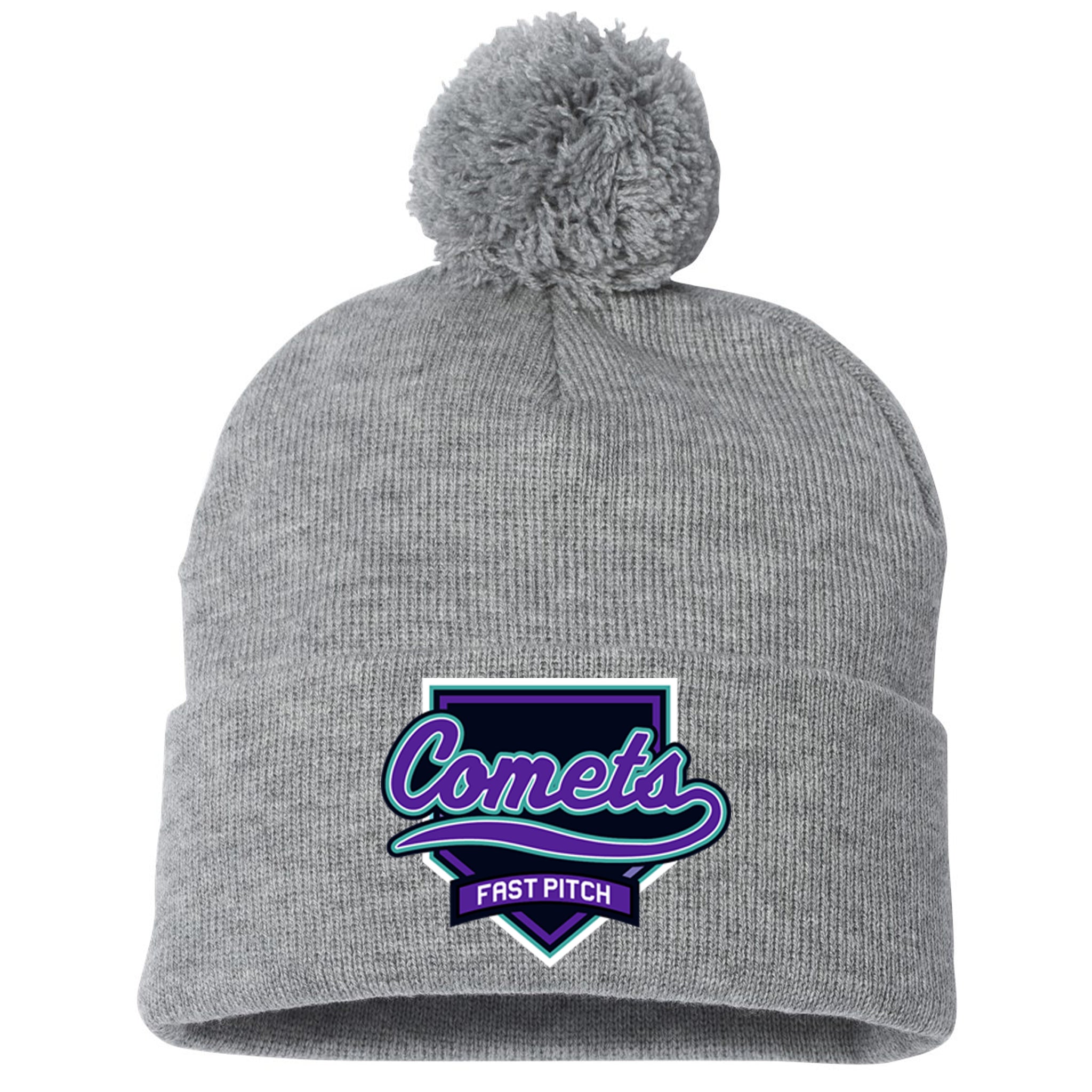 Comets Fastpitch Sportsman 12" Pom-Pom Cuffed Beanie
