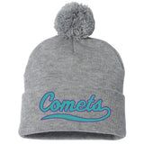 Comets Fastpitch Sportsman 12" Pom-Pom Cuffed Beanie