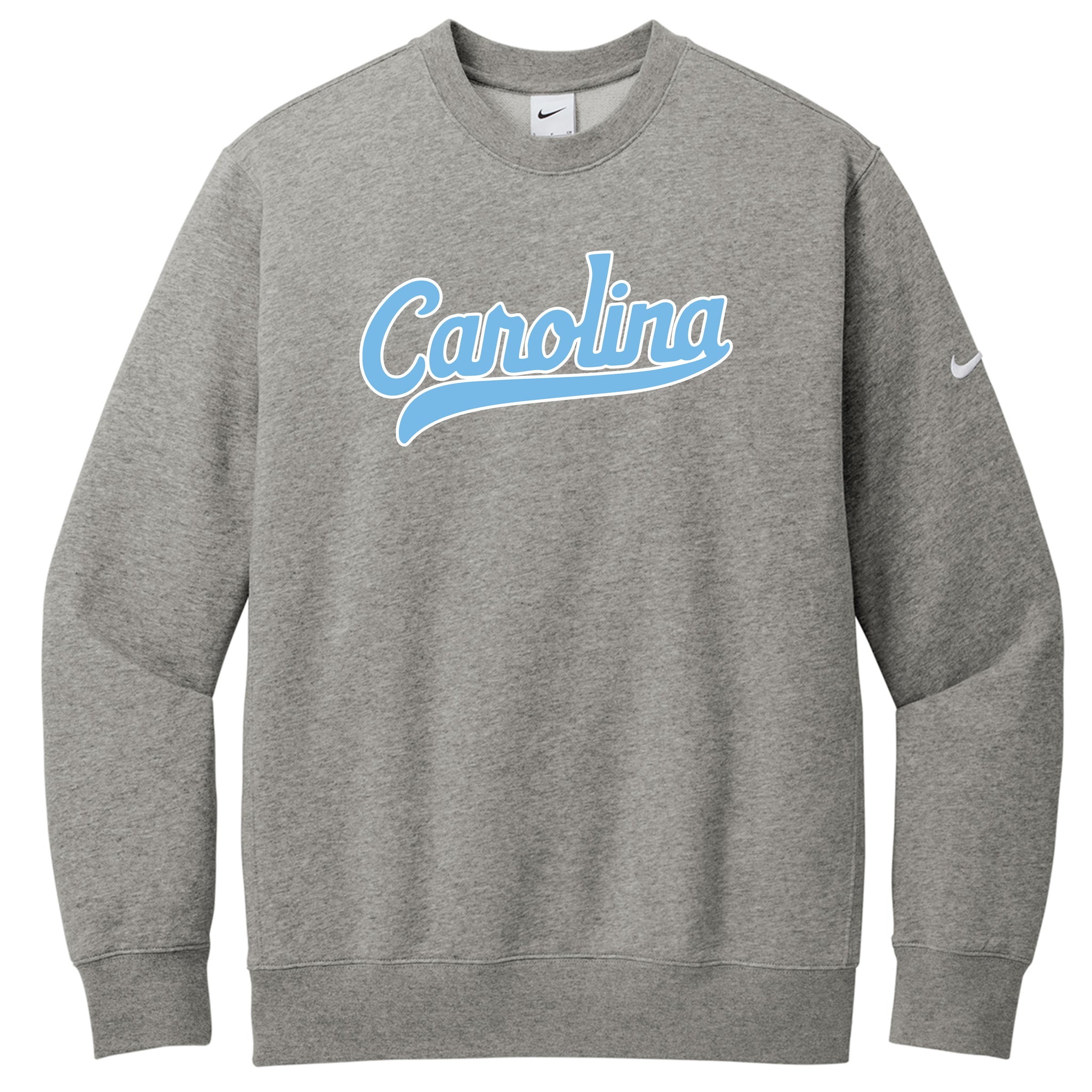 Carolina Baseball Club Nike Club Fleece Sleeve Swoosh Crew