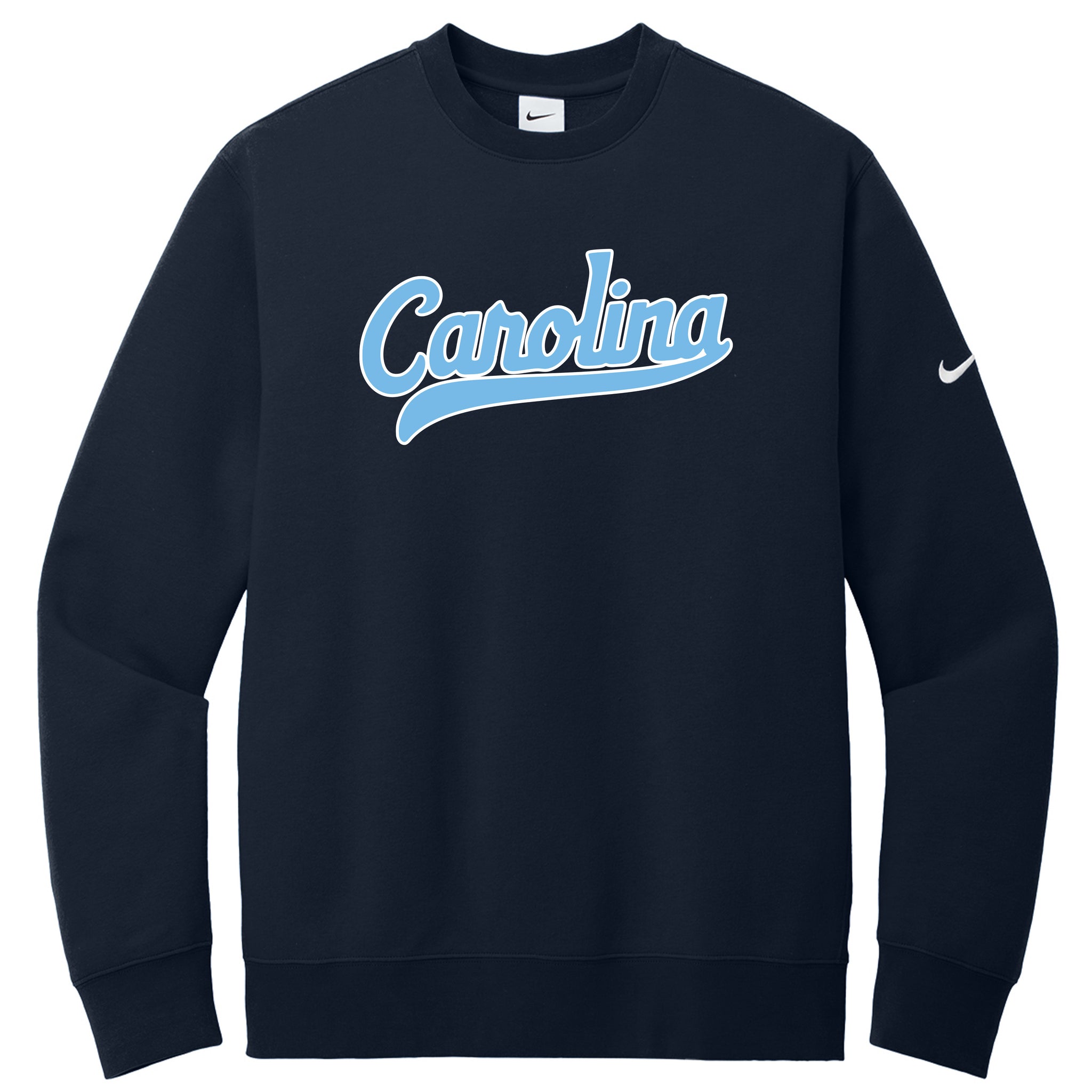 Carolina Baseball Club Nike Club Fleece Sleeve Swoosh Crew