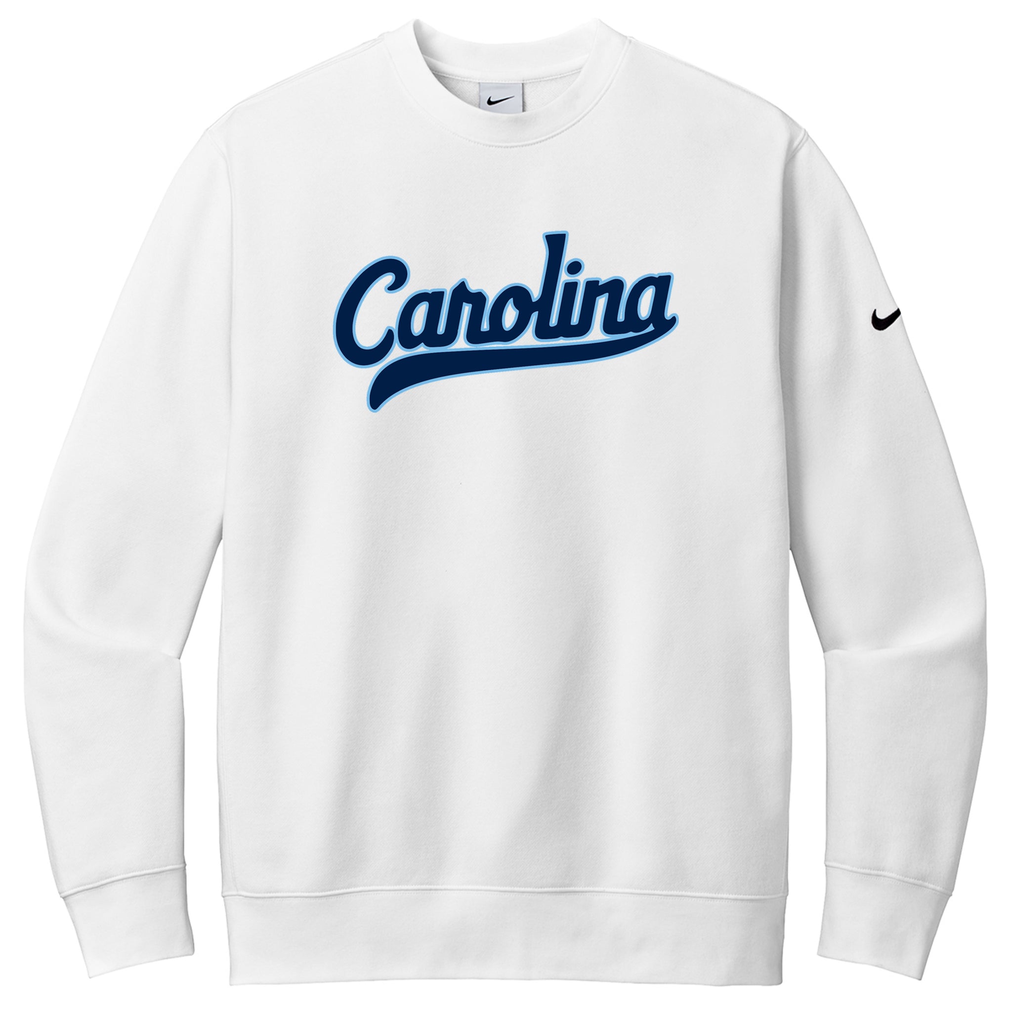 Carolina Baseball Club Nike Club Fleece Sleeve Swoosh Crew