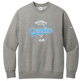 Carolina Baseball Club Nike Club Fleece Sleeve Swoosh Crew