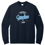 Carolina Baseball Club Nike Club Fleece Sleeve Swoosh Crew