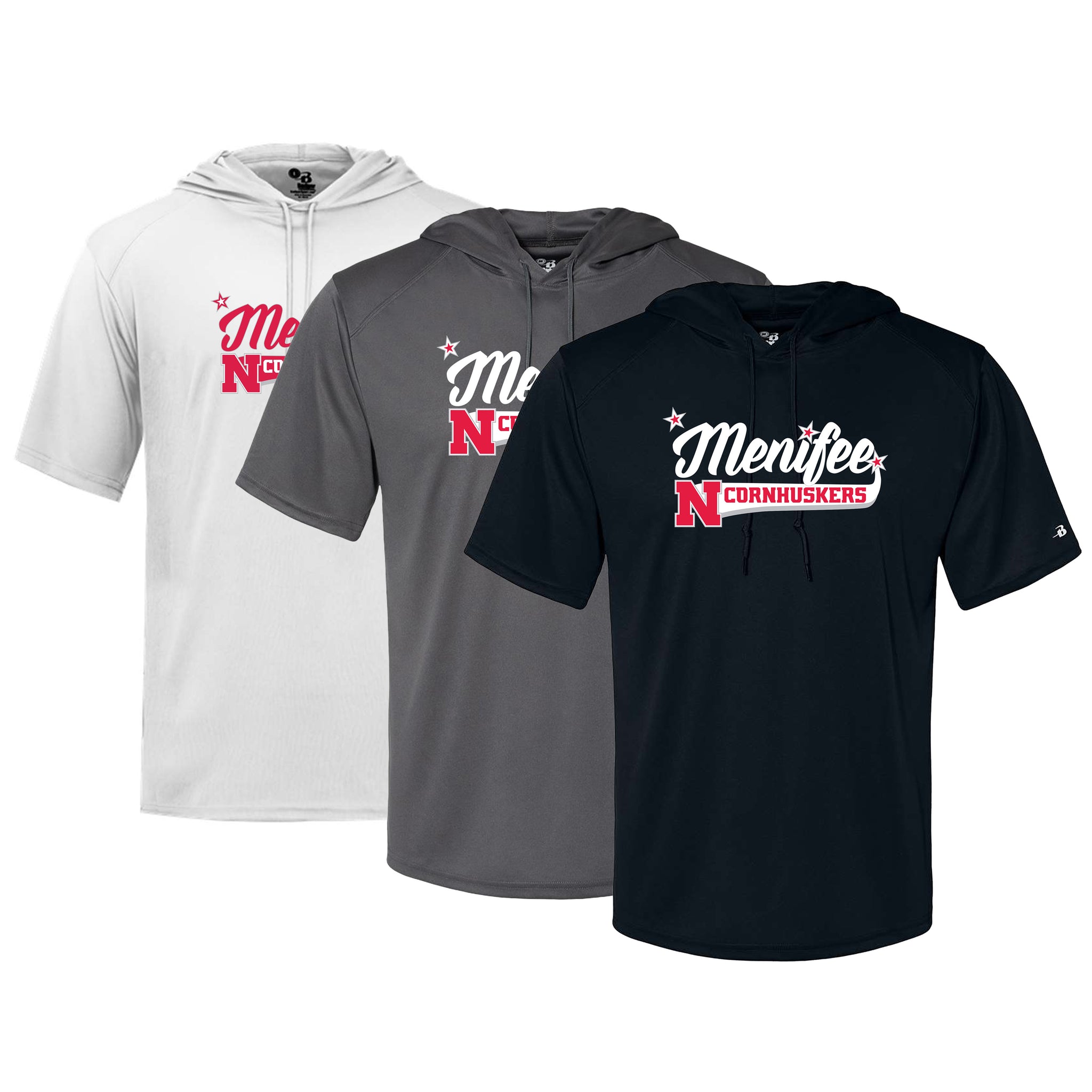 Menifee Cornhuskers Fastpitch Badger B-Core Hooded T-Shirt