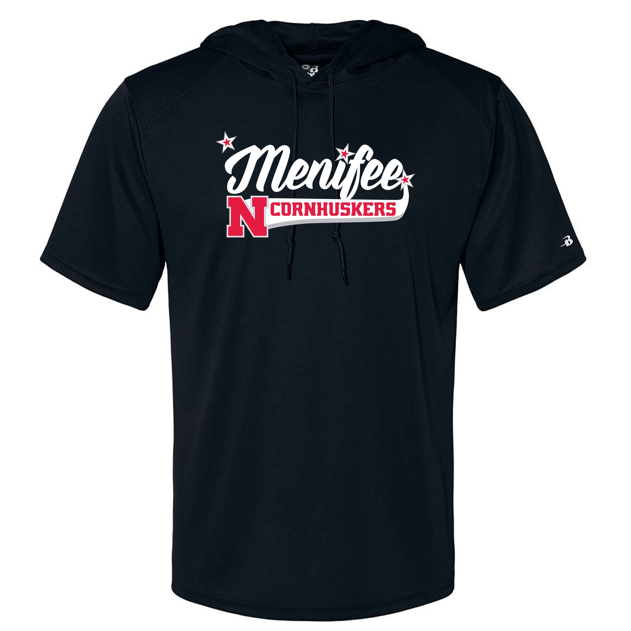 Menifee Cornhuskers Fastpitch Badger B-Core Hooded T-Shirt