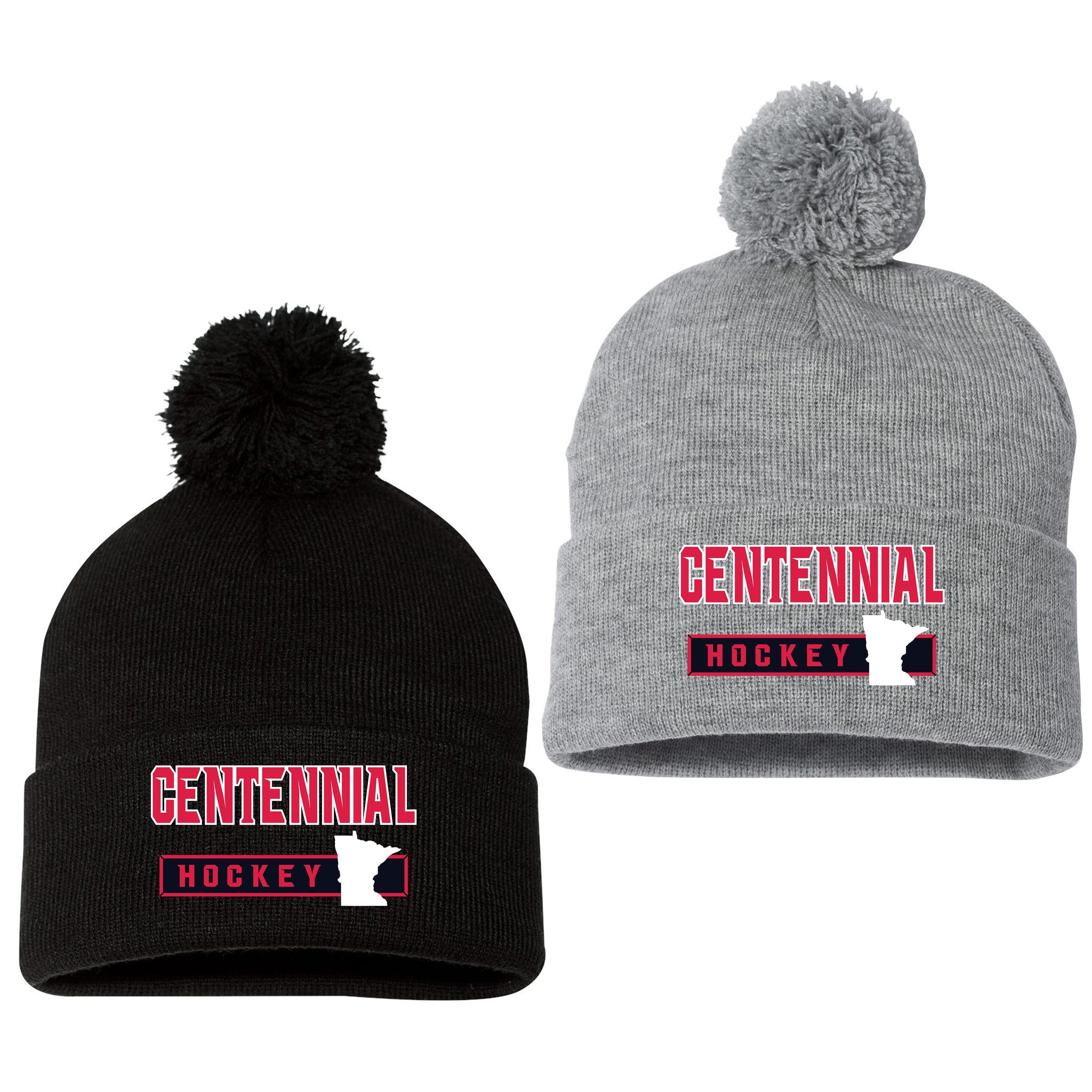 Centennial Hockey Sportsman 12" Pom-Pom Cuffed Beanie