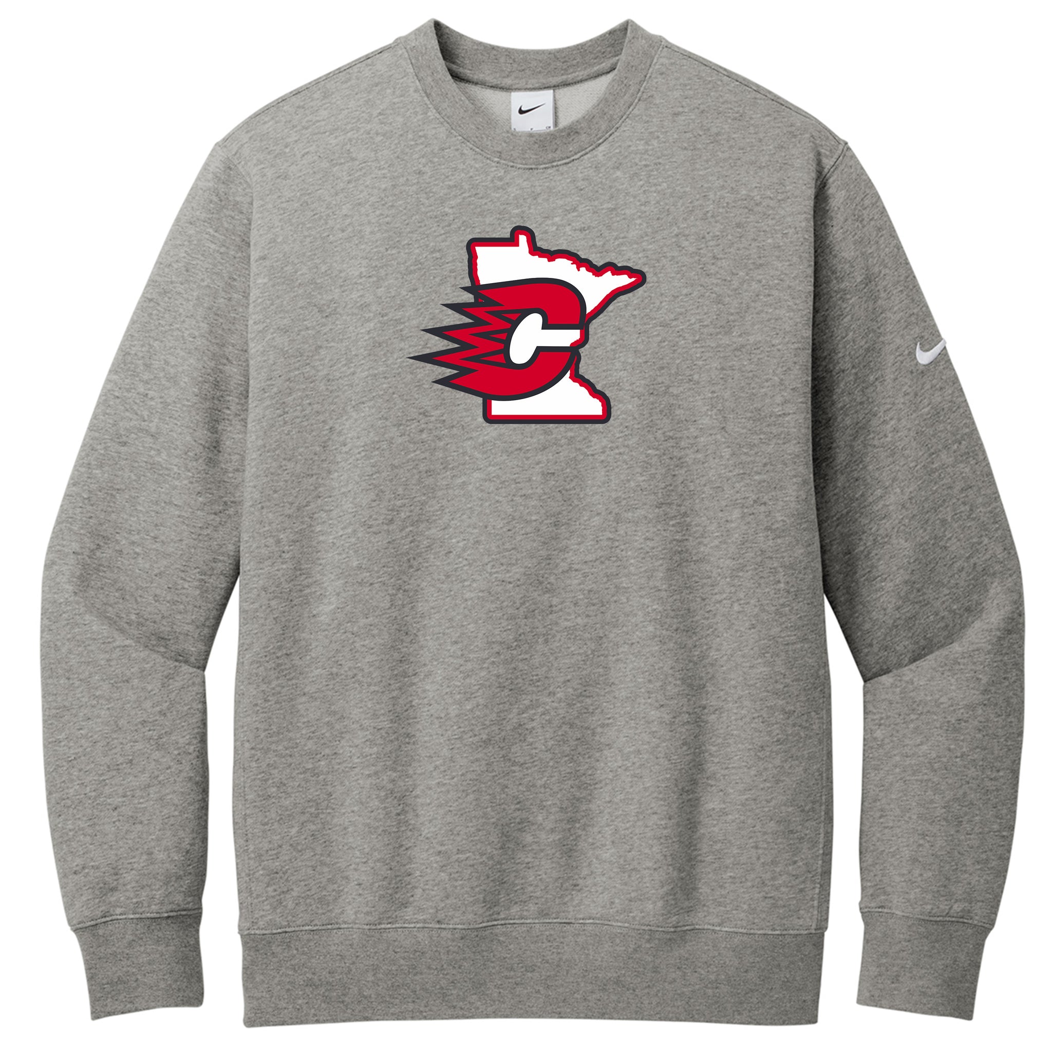 Centennial Hockey Nike Club Fleece Sleeve Swoosh Crew