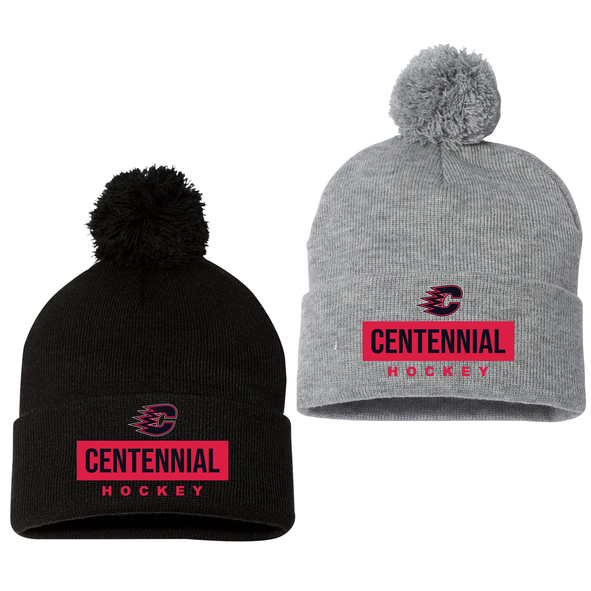 Centennial Hockey Sportsman 12" Pom-Pom Cuffed Beanie