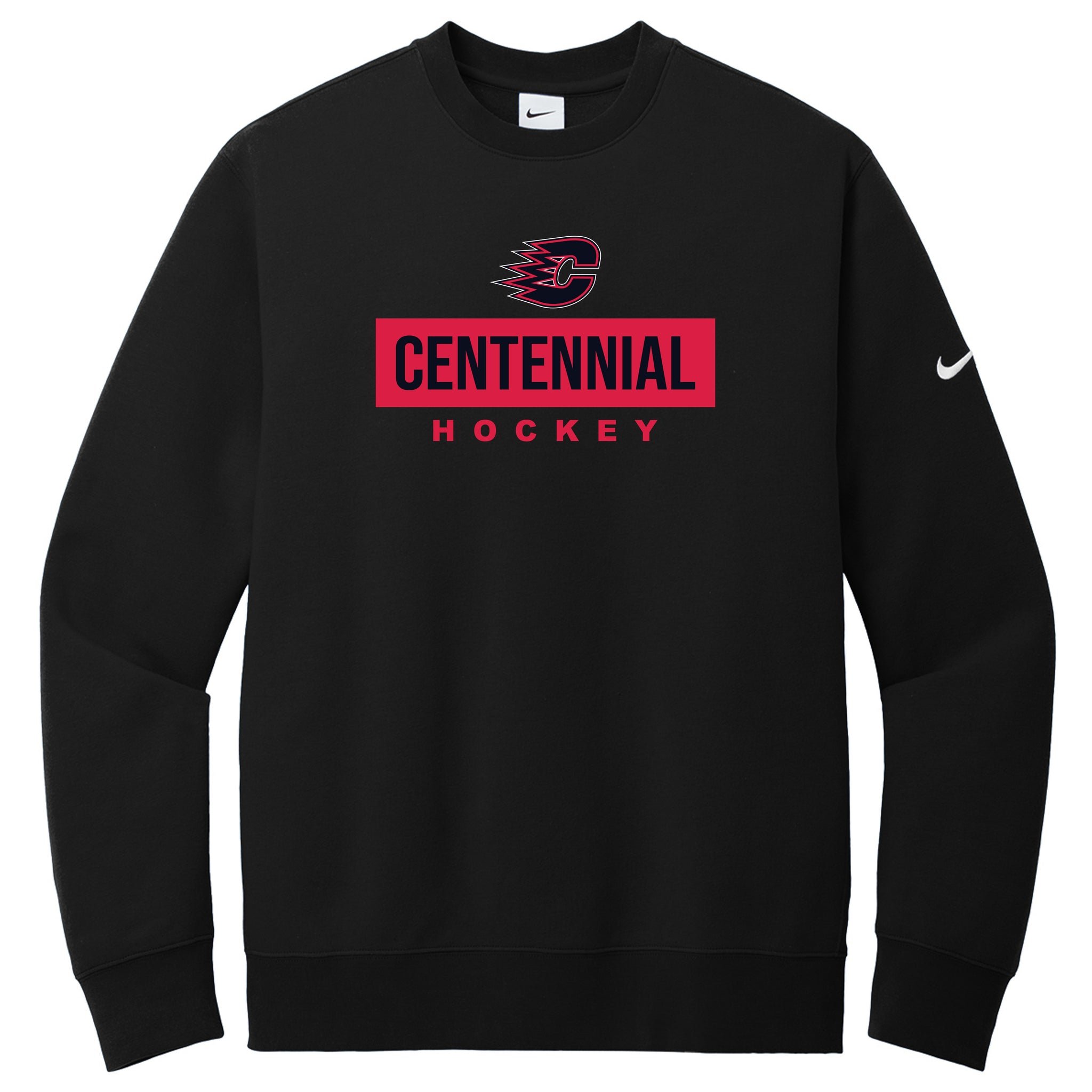 Centennial Hockey Nike Club Fleece Sleeve Swoosh Crew