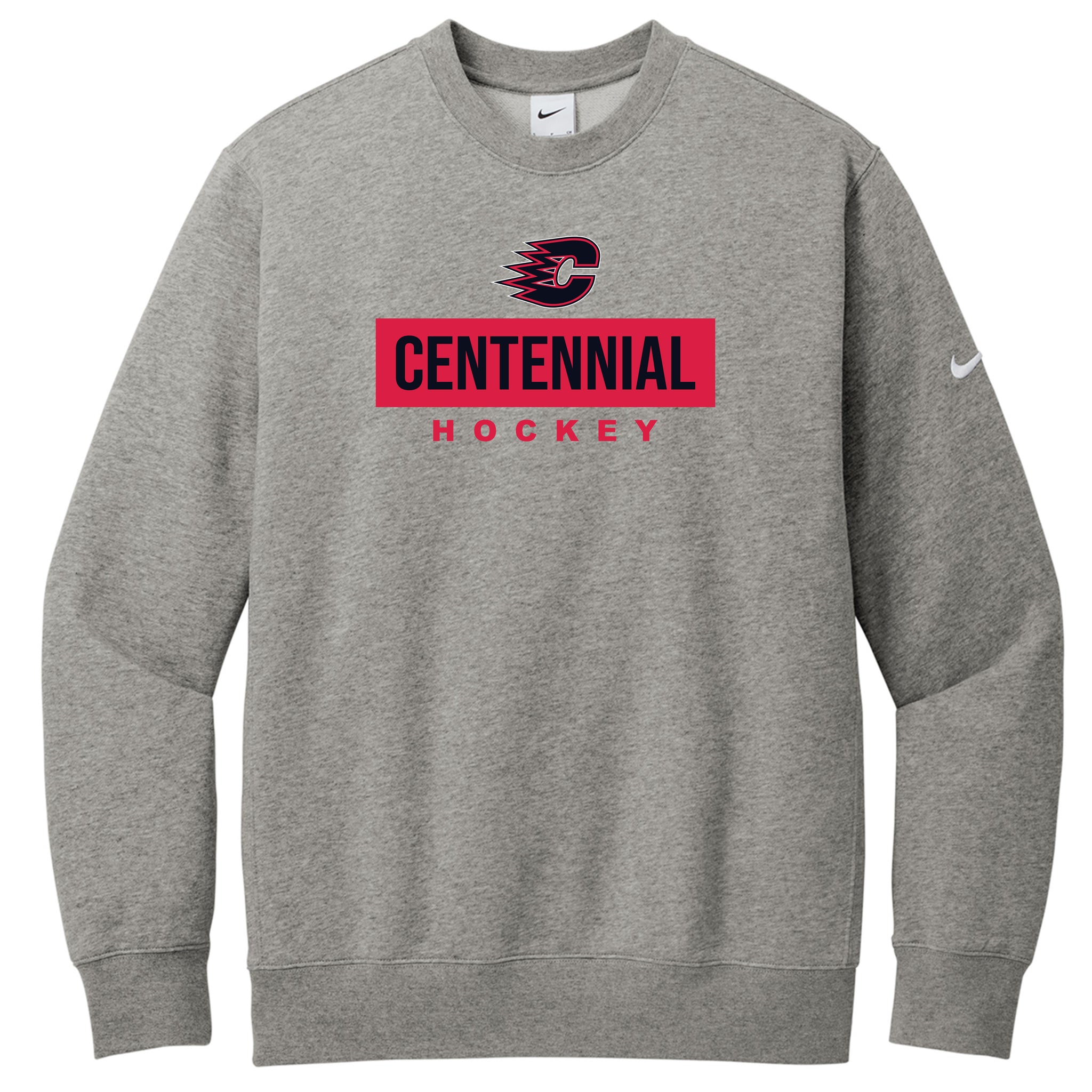Centennial Hockey Nike Club Fleece Sleeve Swoosh Crew