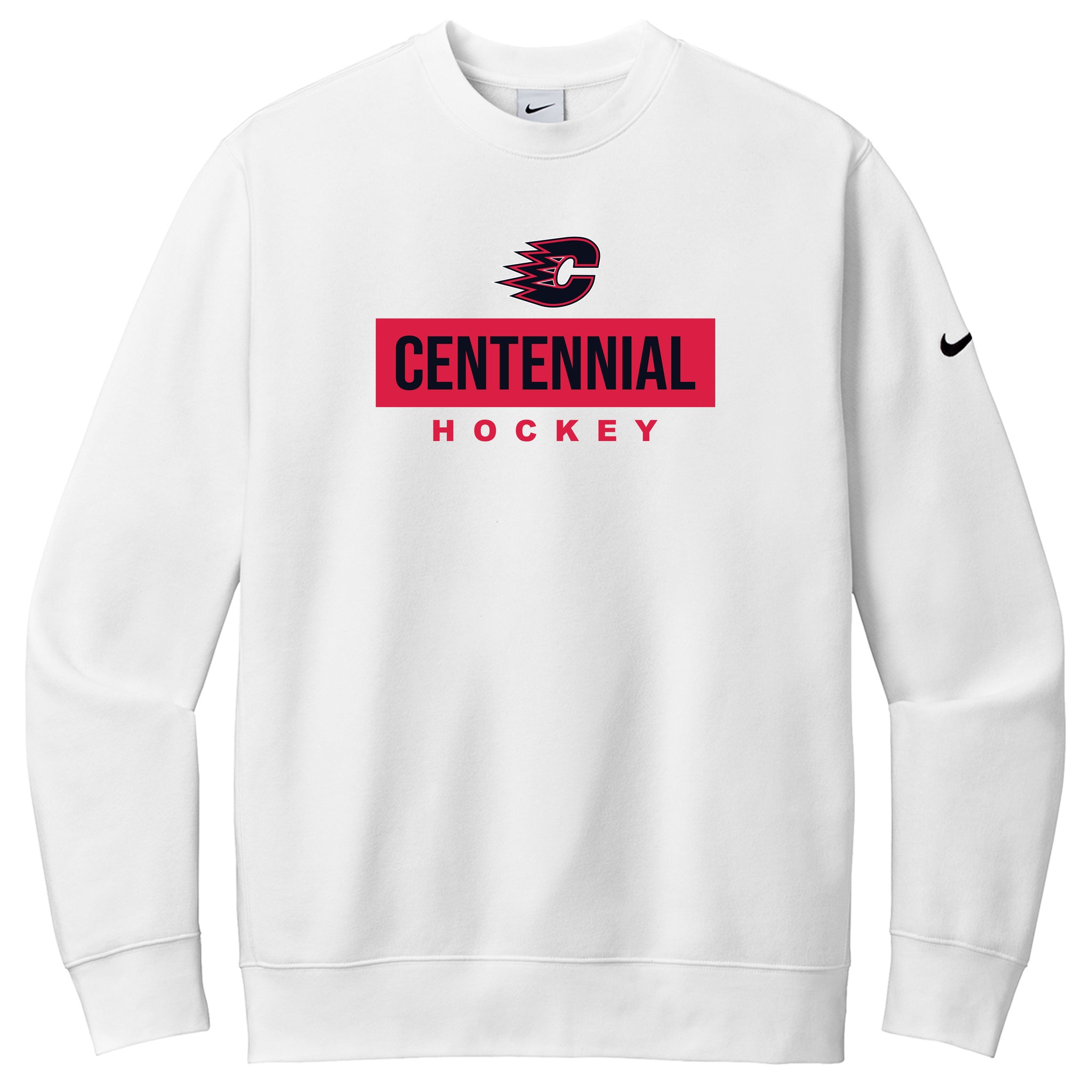 Centennial Hockey Nike Club Fleece Sleeve Swoosh Crew
