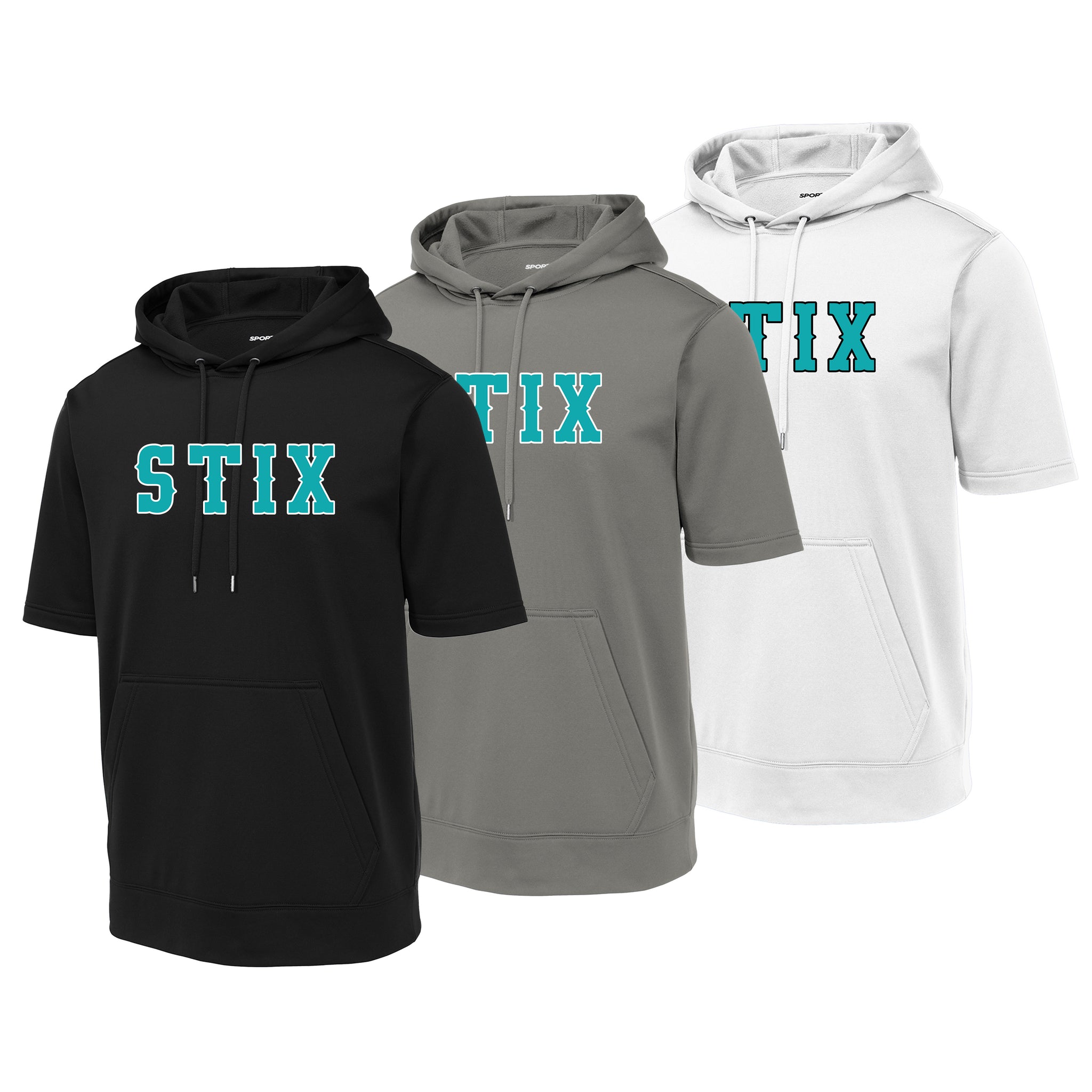 Carolina Hit Stix Baseball Sport-Tek ® Sport-Wick ® Fleece Short Sleeve Hooded Pullover