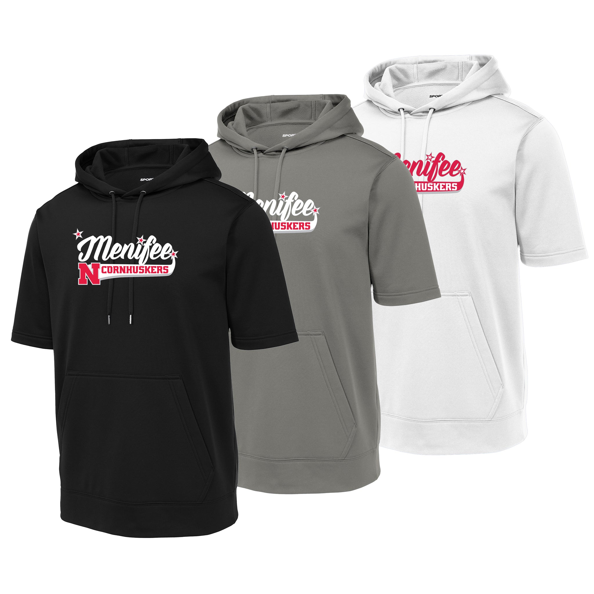 Menifee Cornhuskers Fastpitch Sport-Tek ® Sport-Wick ® Fleece Short Sleeve Hooded Pullover