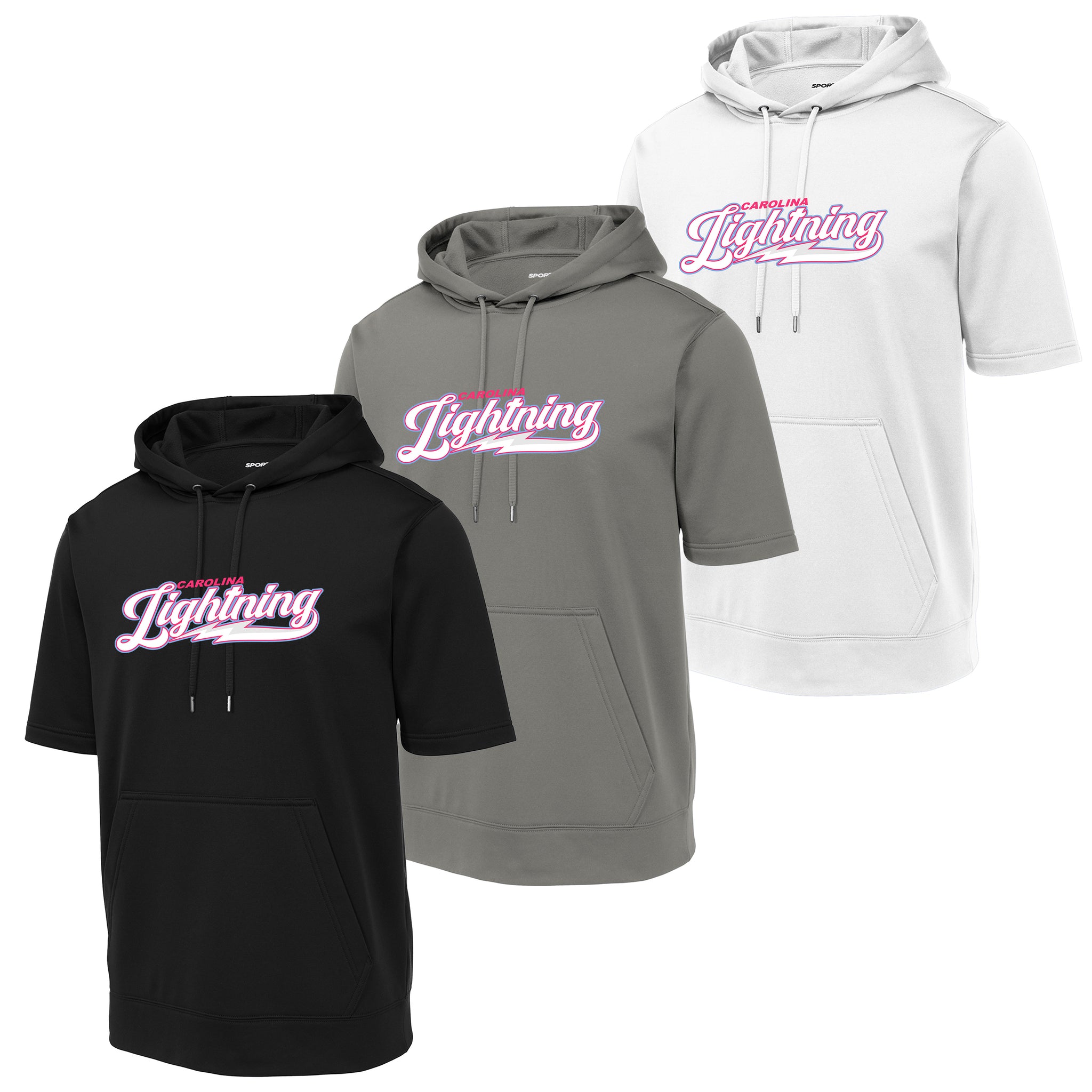 Carolina Lightning Fastpitch Sport-Tek ® Sport-Wick ® Fleece Short Sleeve Hooded Pullover