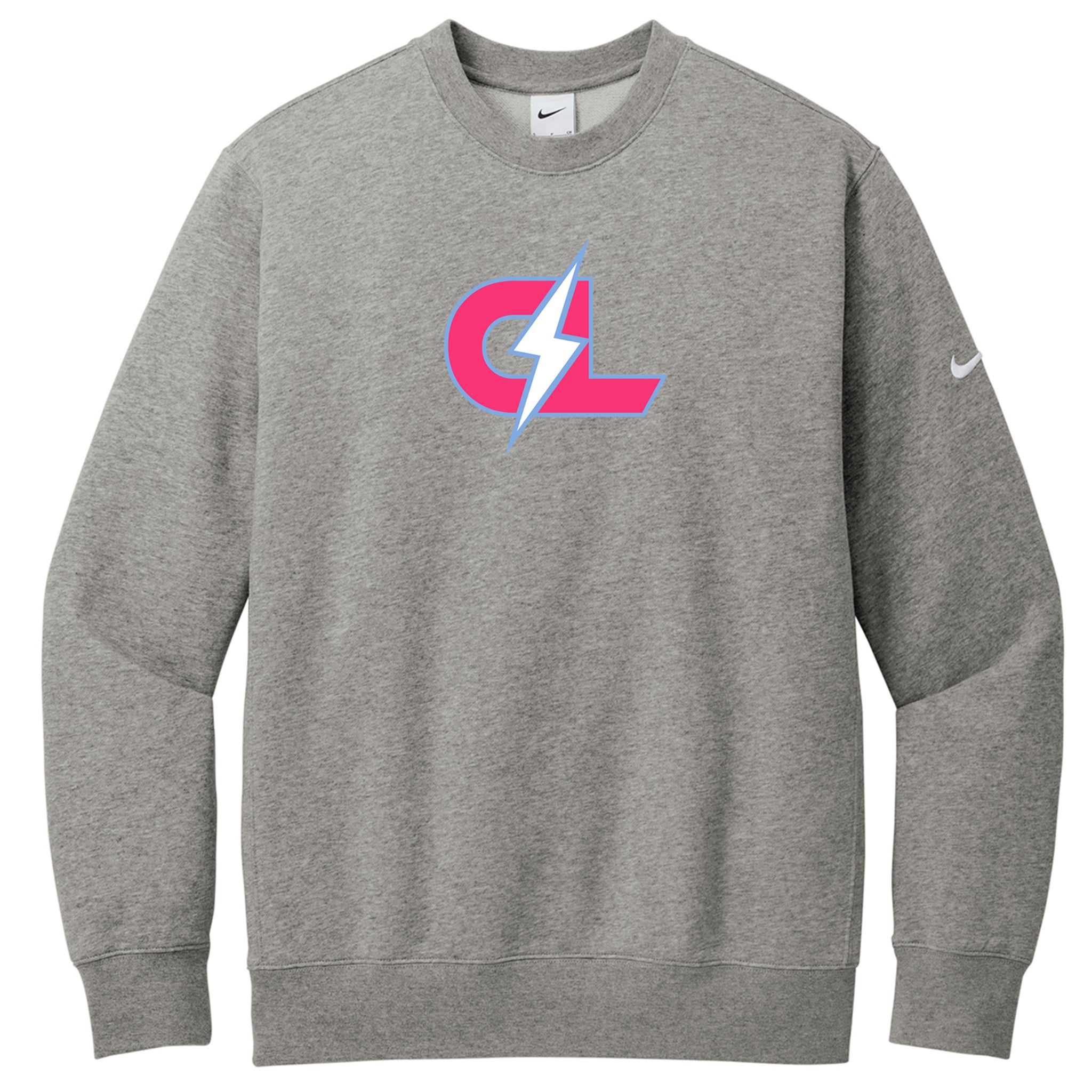 Carolina Lightning Fastpitch Nike Club Fleece Sleeve Swoosh Crew