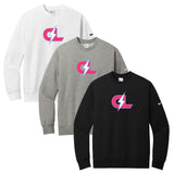 Carolina Lightning Fastpitch Nike Club Fleece Sleeve Swoosh Crew