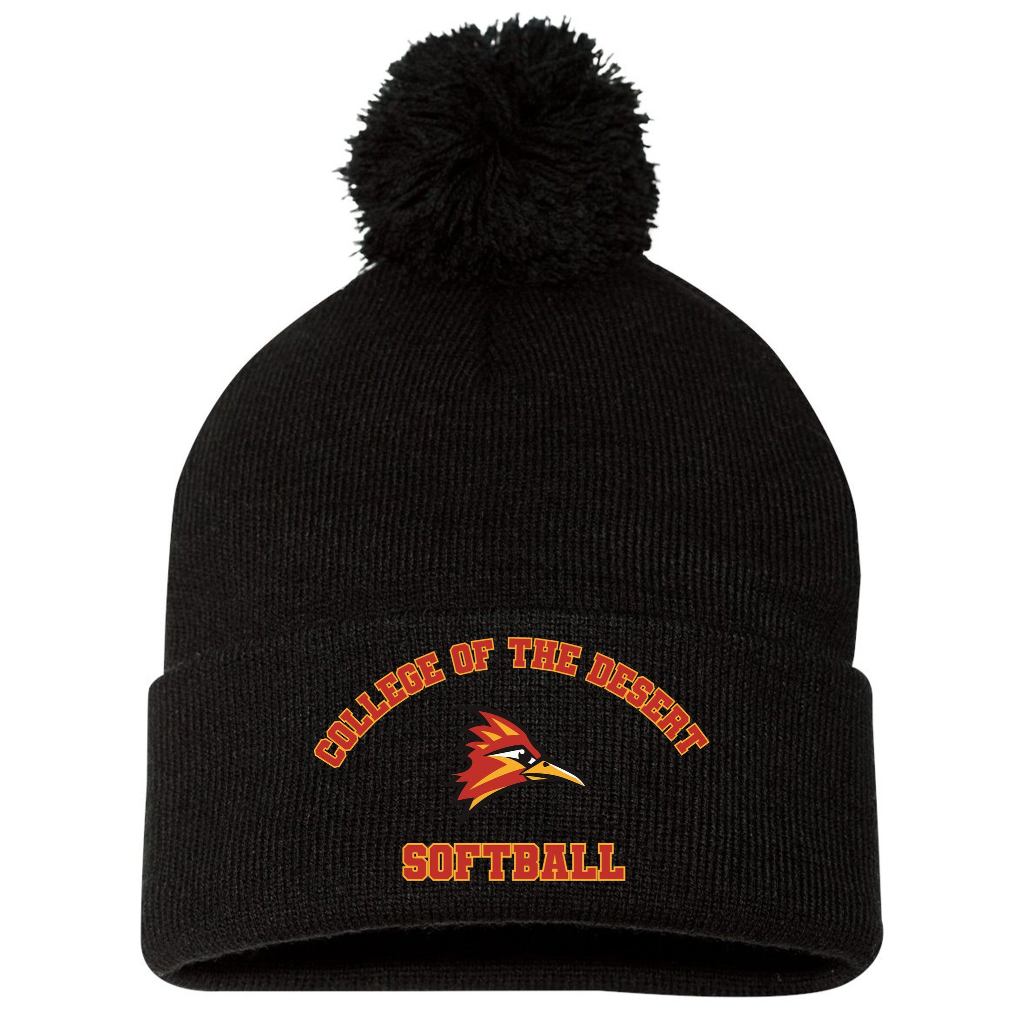 College of the Desert Fastpitch Sportsman 12" Pom-Pom Cuffed Beanie